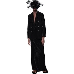 Black Velvet Maxi Skirt